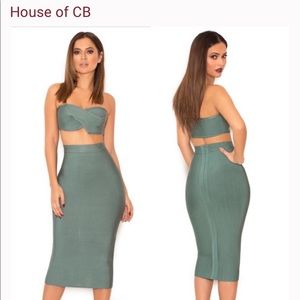 Teal house of cb dress size medium